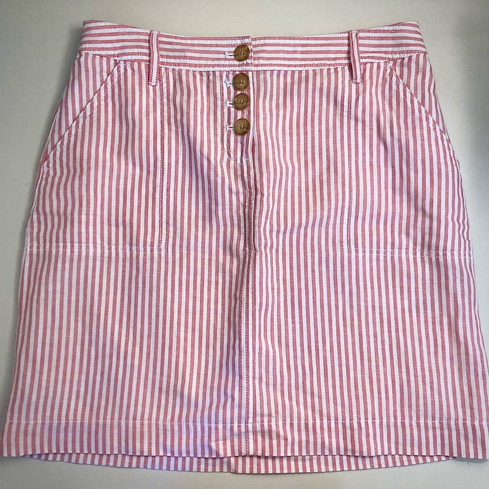 NWT Talbots Pink and White Striped Pencil Skirt